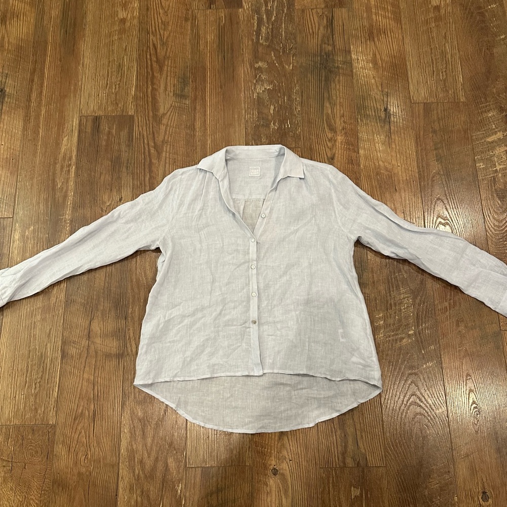 120% Lino Button-up - Light Grey Womens